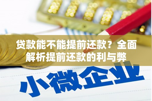 邵武贷款能不能提前还款？全面解析提前还款的利与弊