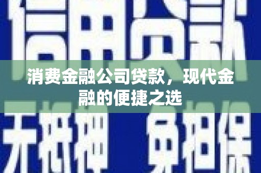 浔阳消费金融公司贷款，现代金融的便捷之选