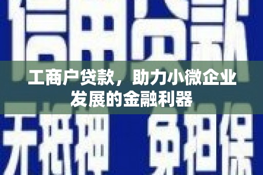 新宾工商户贷款，助力小微企业发展的金融利器