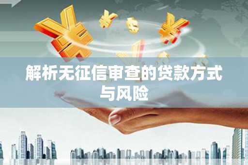 共和解析无征信审查的贷款方式与风险